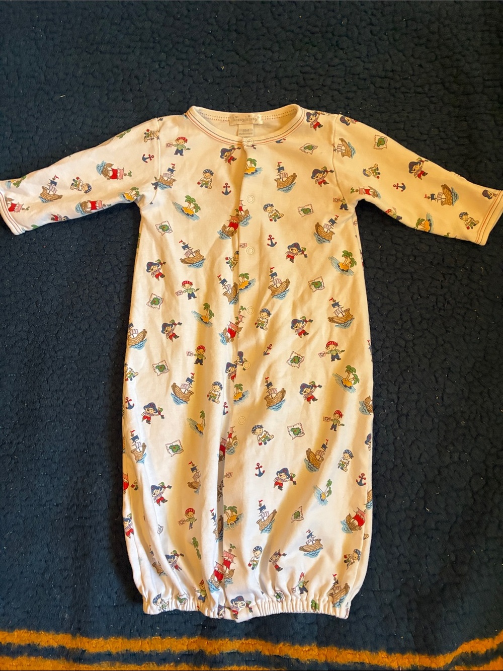 Kissy Kissy white Pirate Print Sleep Sack with Red & Blue Accents
